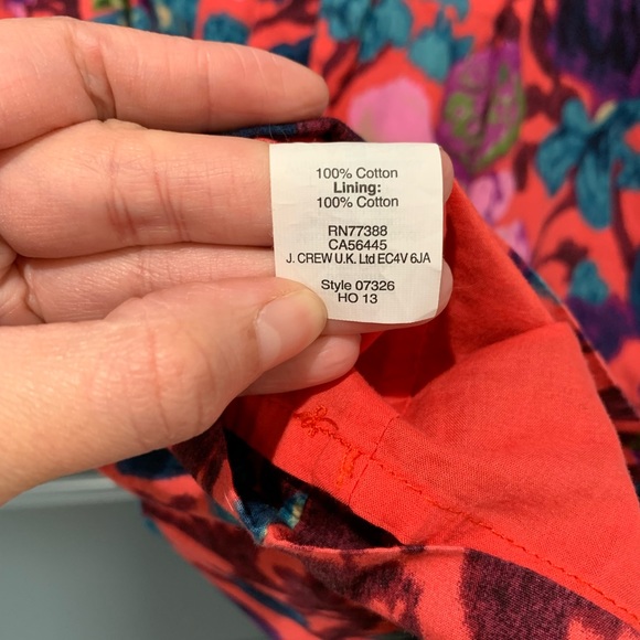 J. Crew Factory Pleated Floral Shift Dress Size 8 - Picture 4 of 8